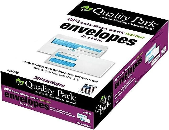 #8 5/8 Envelopes 500 Double Window ENVELOPES 3-5/8″ x 8-5/8″ Redi-Seal