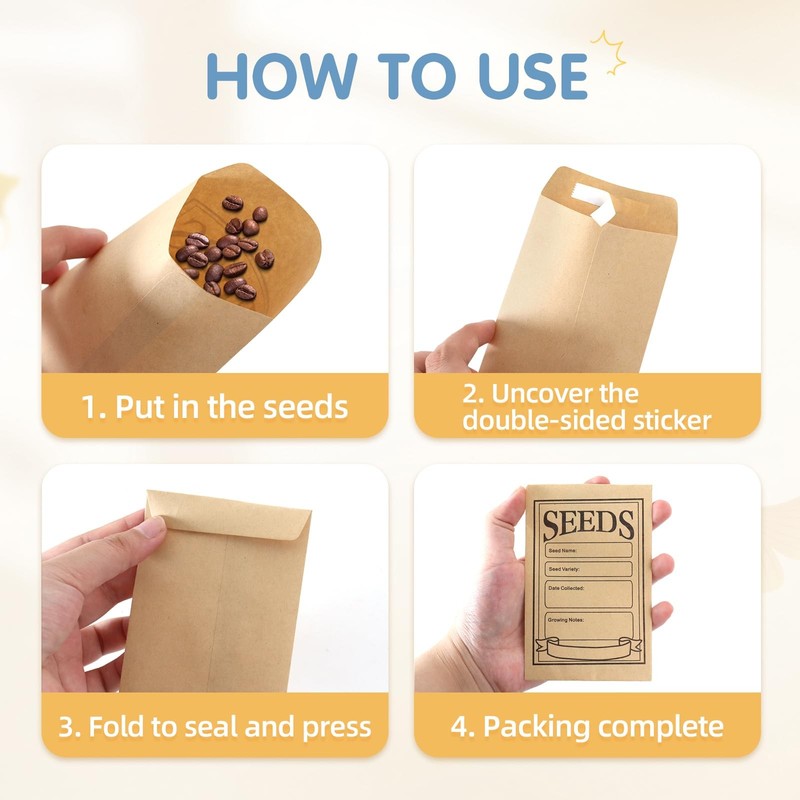 Small Seed Envelopes Organizer Resealable Storage Packets for Flower Vegetable gallery