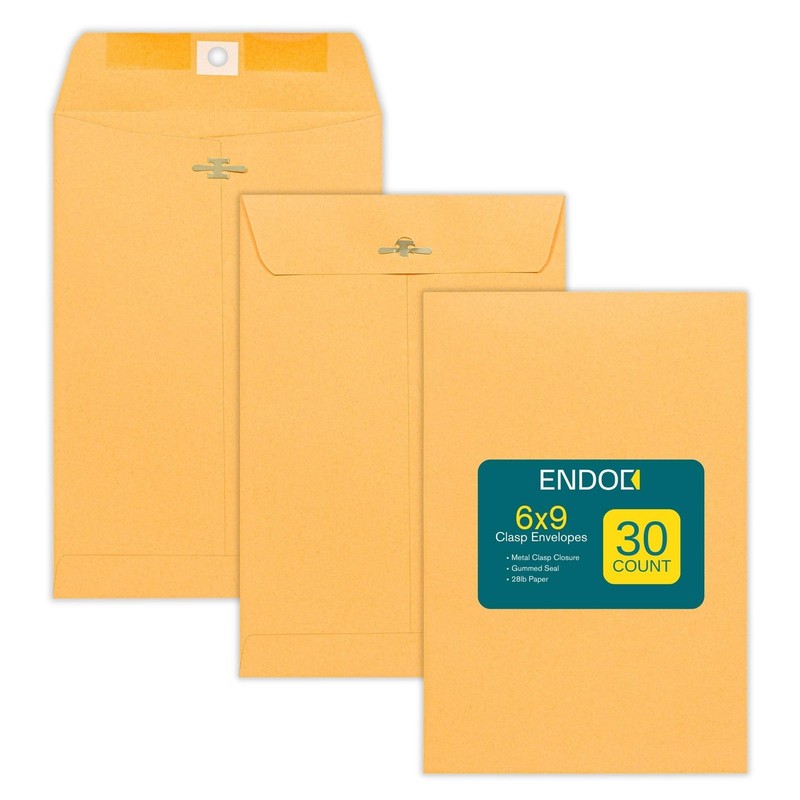 Clasp Envelopes – Brown Kraft Catalog Envelopes 6×9 Inch – 30 Pack – With Cla…