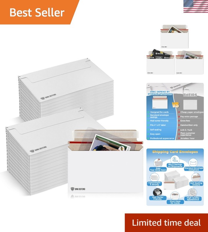 110-Pack Card Shipping Envelopes – 7 x 4.35 Inches Trading Cards Self-Adhesiv…