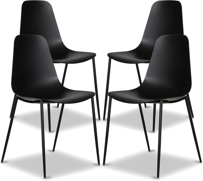 Isla Modern Dining Chairs Set of 4 – Mid Century Modern Plastic Dining Chair wit