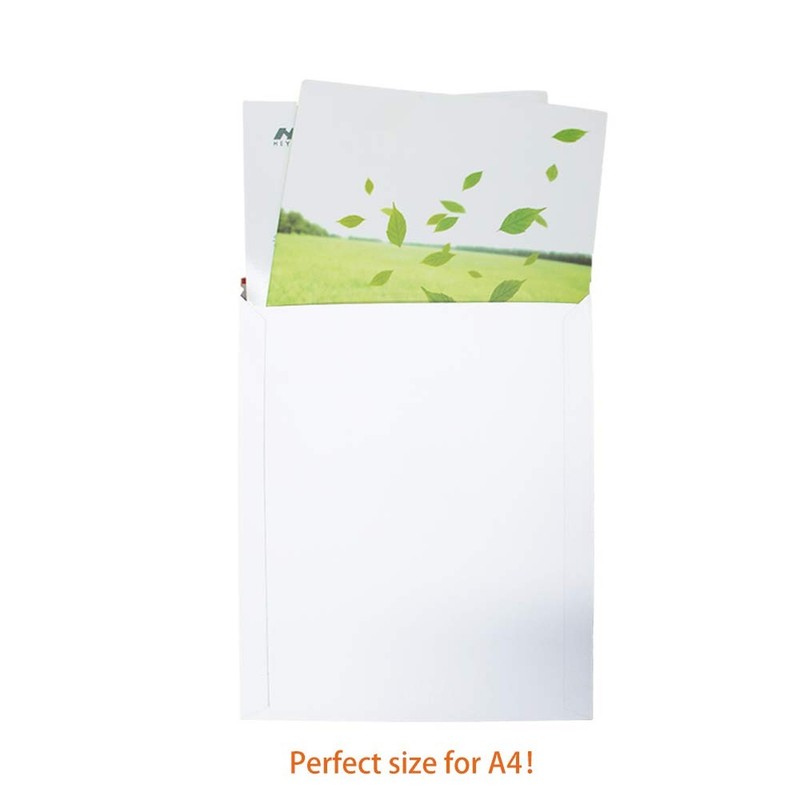 100 Pack 9X12 inch Self Seal Photo Document Mailers Stay Flat White Cardboard... gallery