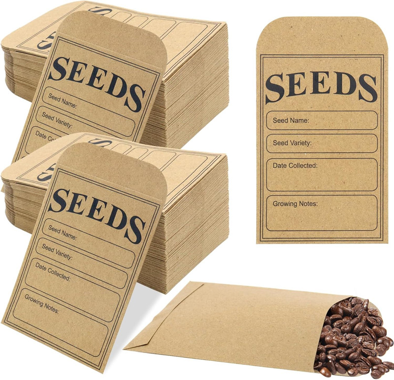 200 Pieces Seed Saving Envelopes, 3.2X4.8 Inch Seed Packets Envelope, Sealing Kr