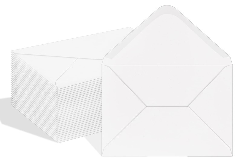 200 Pack White 5x7 Envelopes V Flap for Photos, Cards, Weddings, Invitations, An gallery
