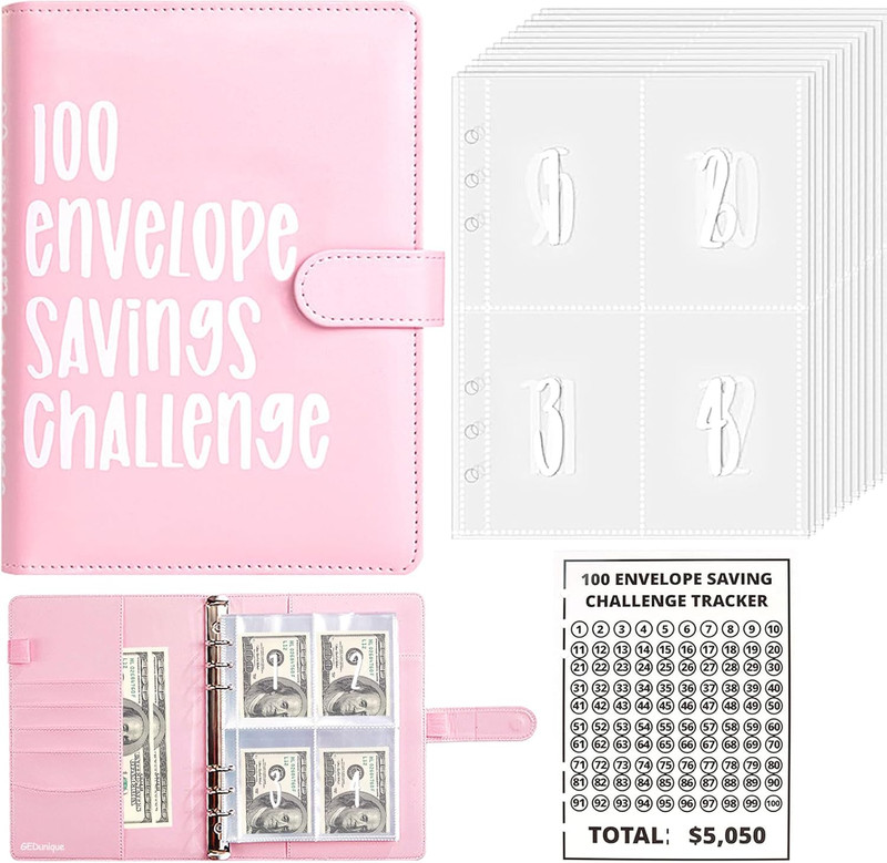 100 Envelope Money Saving Challenge Kit with Binder - Save $5,050 gallery