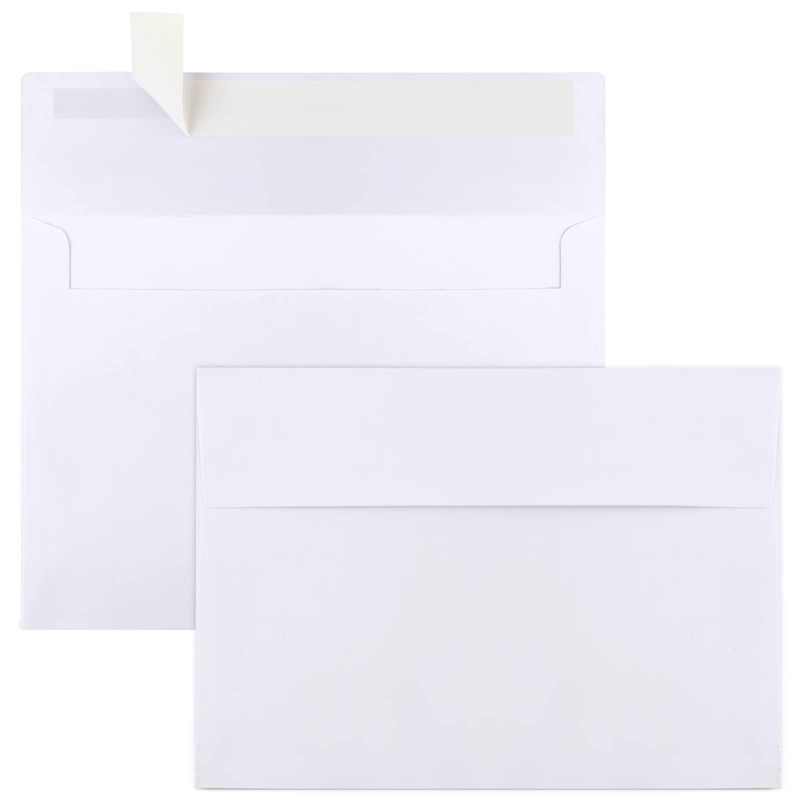 50 Packs 5×7 Envelopes, White A7 5×7 Envelopes for Invitations, Printable, Self