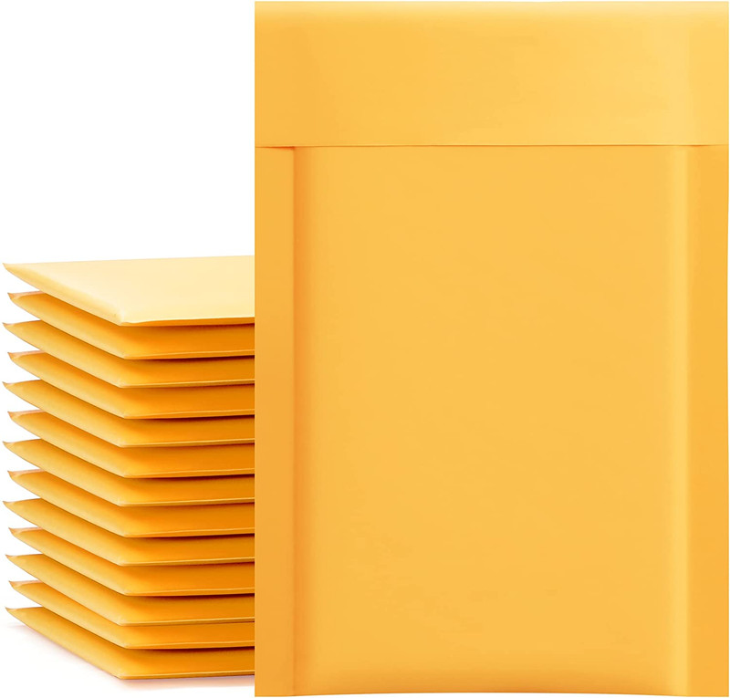 Kraft Bubble Mailers 4X8 Inch 50 Pack Usable Size 4X7 Inch Yellow Padded Envelop
