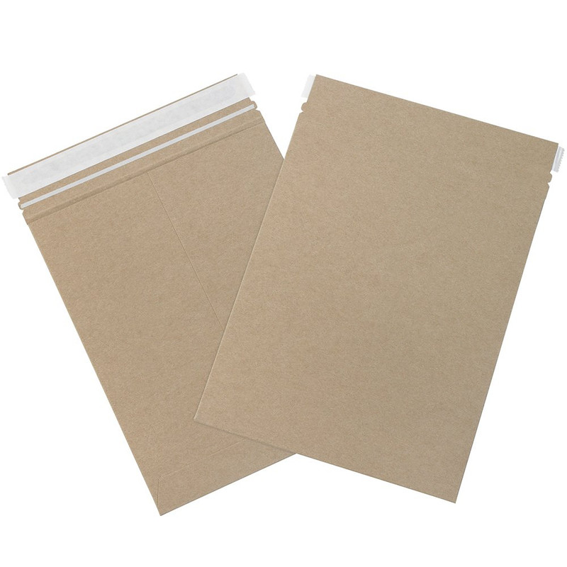 9 3/4 X 12 1/4″ Stayflats Brand Rigid Flat Mailers, Kraft (Pack of 100) Photo Do