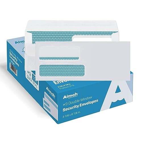 500#9 FLIP & SEAL Double Window Security Envelopes - Assorted Sizes , Colors
