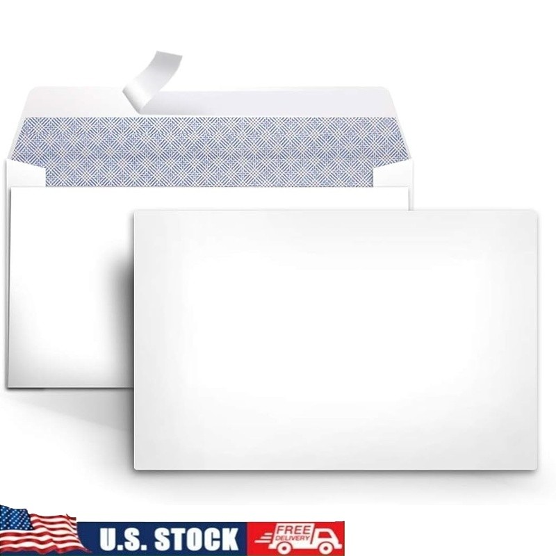 100Pack SelfSeal Envelopes PeelSeal Security Tint Windowless Mailing 3×6.75in US