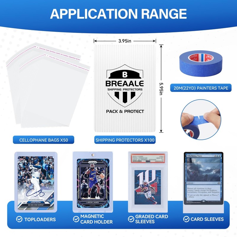 Trading Card Shipping Kit, Includes 100 4'' x 6'' Graded Card Shipping Protec... gallery