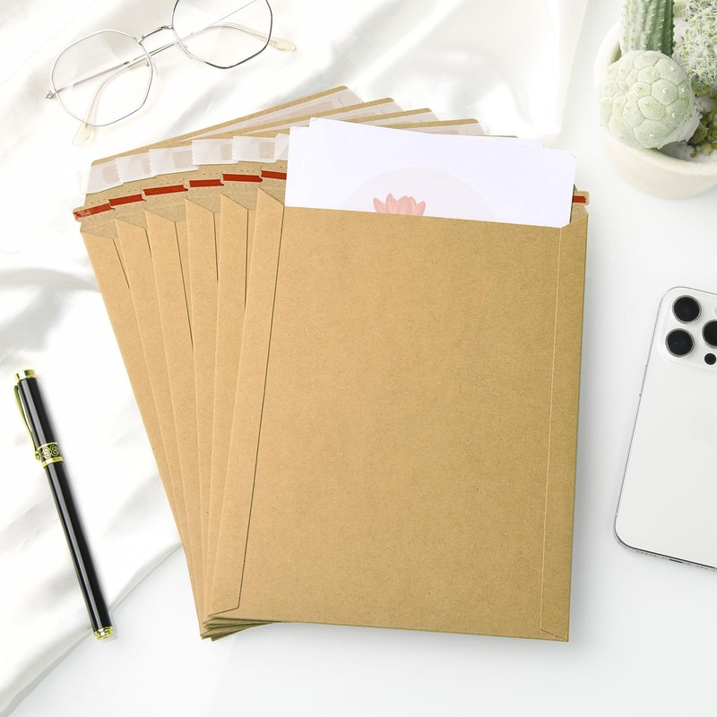 50 Pack 7x9 inch Kraft Rigid Mailer Self Seal Photo Document Mailers, Stay Fl... gallery