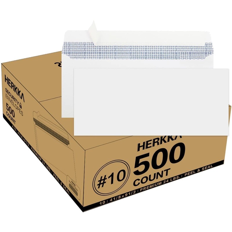 Windowless Business Envelopes - Self-Seal Closure - 500 Pack