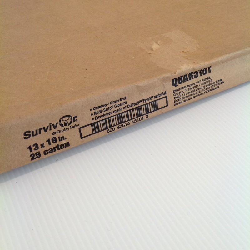 Box of 25 Quality Park Survivor QUAR5101 Tyvek Catalog Mailers 13" x 19" White gallery