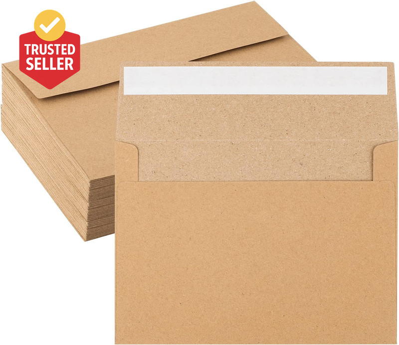 50 Pack Kraft Envelopes – 4 X 6 Inch Brown Kraft Paper Envelopes for Invitations