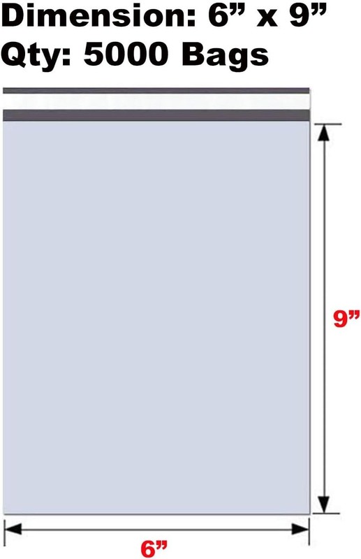 5000 pcs 6x9 White Poly Mailers, Self Sealing Shipping Plastic Bags in Bulk gallery