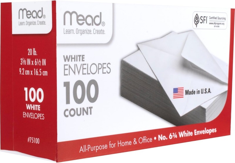 Elegant 100 Count White Security Envelopes 6 3/4 Inches - Your Mailing Solution gallery
