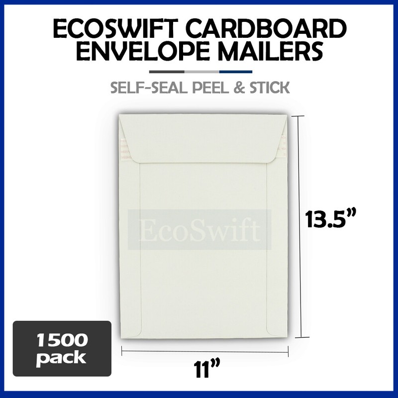 1500 – 11″ x 13.5″ EcoSwift White Photo Ship Flats Cardboard Envelope Mailers