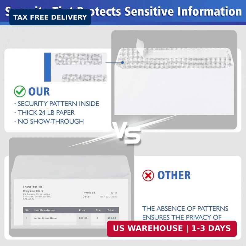 #8 Double Window Security Check Envelopes,Double Window Self Seal Security Envel gallery