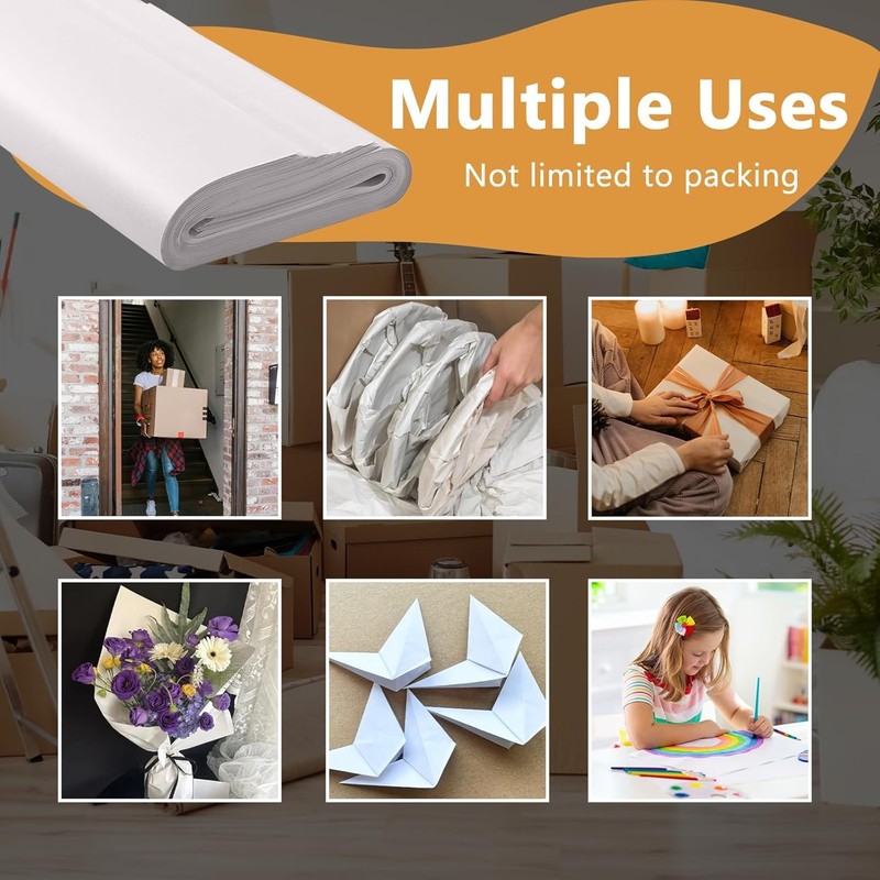 Packing Paper for Moving, Newsprint 50sheets-27.5”x16.5”, White gallery