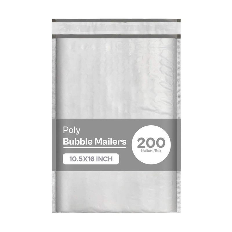 200 #5 Poly Bubble Mailers Envelopes Bags 10.5×16 , 200 10.5×16 Clear Bag Pouch