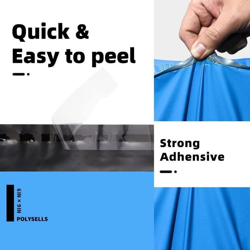 100 pcs 6x9 Inches Blue Poly Mailers Shipping Envelopes Strong Adhesive Seali... gallery