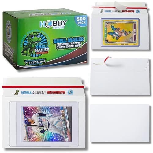 500 Pack Shell Mailer Envelopes 7" x 4.35" for Trading Cards, Shipping & Mailing gallery