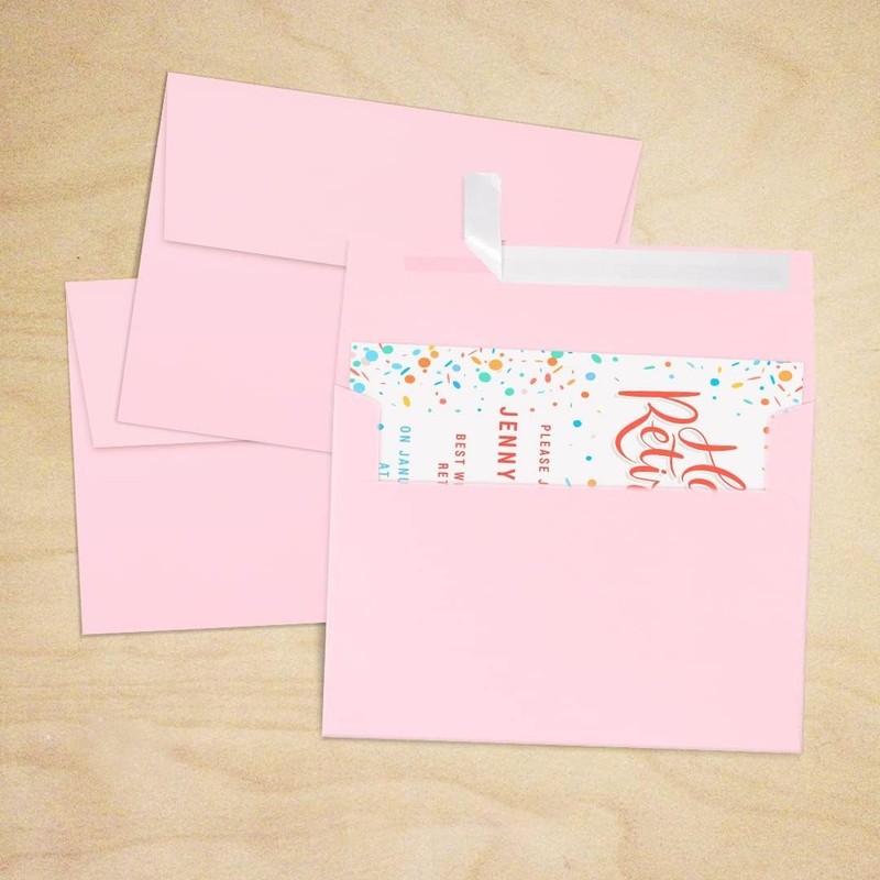 A7 Invitation Envelopes Peel & Press 5 1/4" x 7 1/4" Candy Pink 80lb. Text 50 gallery