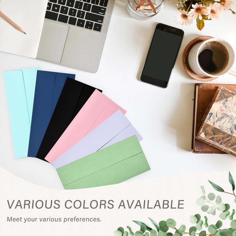 50 Pack #10 Business Envelopes, Self Seal Standard Lavender Envelopes for Secure gallery
