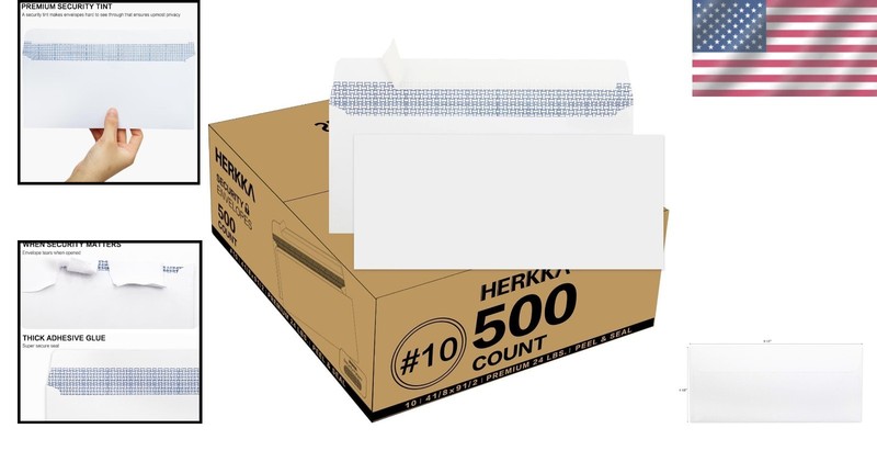 200 Count Security Self-Seal Envelopes with Heavy Duty Tinted Design - White gallery