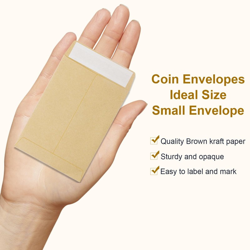 Small Coin Envelopes Paper Envelopes Self-Adhesive for Garden, Office or Wedding gallery