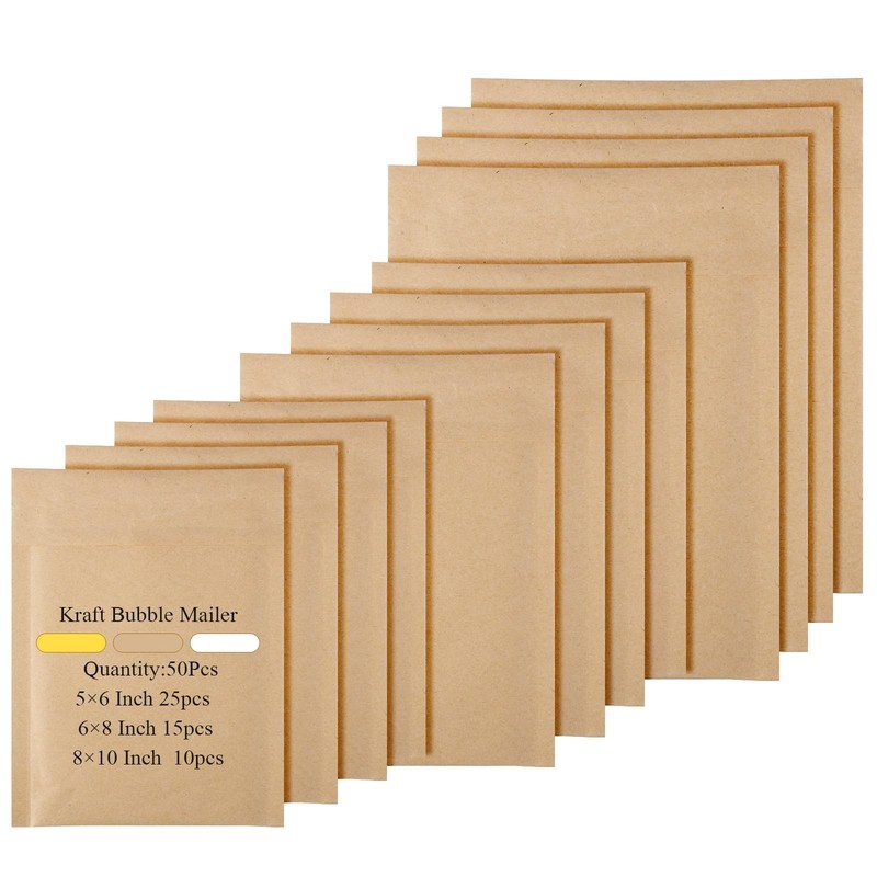 Yeyeplum 50 Pcs Kraft 5 x 6 inches, 6 x 8 8 x 10 Natural gallery