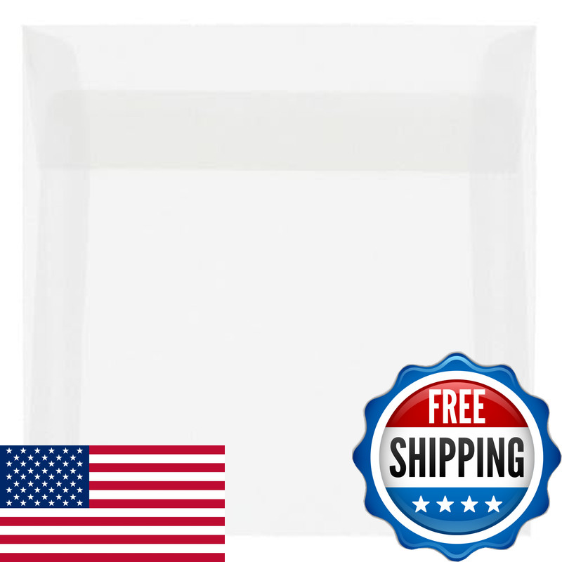 Jam Paper 8.5 X 8.5 Square Translucent Vellum Invitation Envelopes – Clear –