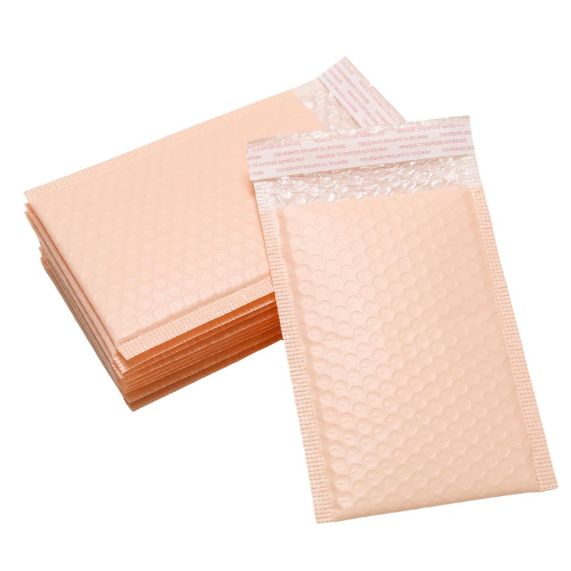 5x7 Inch Self Seal Adhesive Poly Bubble Mailers 10 Pack Light Pink Waterproof...