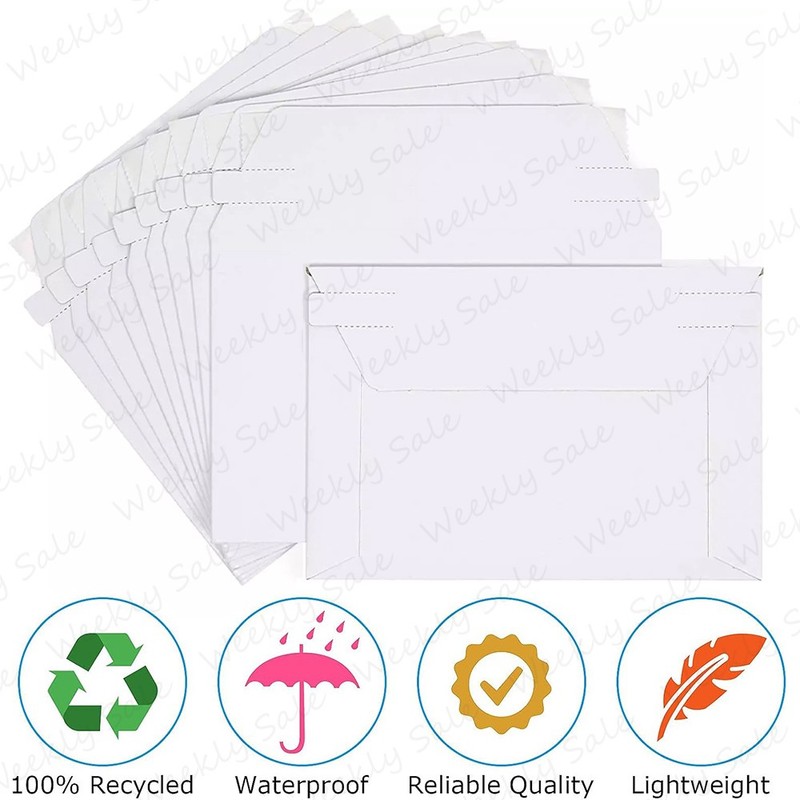 6.5x4.5 Rigid Flats Cardboard Envelope Mailer Photo Shipping Thicker White Bulk gallery