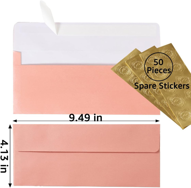 Wishop 50 Pack Shiny #10 Business Envelopes Self Seal Standard Envelopes with Go gallery