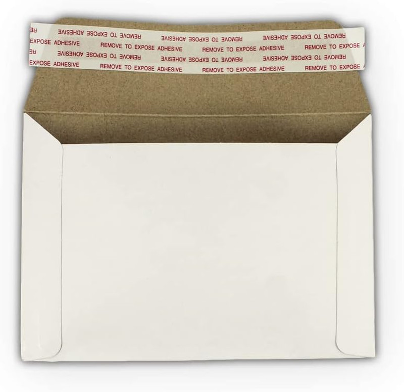 12.5 X 9.5 Rigid Photo Mailers Stay Flats White Cardboard Self Seal Envelopes 12