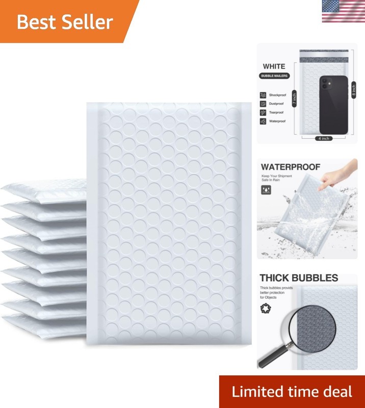 4×8 Inch Bubble Mailers – Padded & Waterproof 50 Pack for Small Business