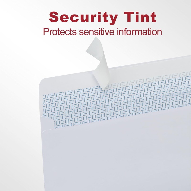 Minimalist 60 Self-Seal White Envelopes with Security Tint - 4-1/8 x 9-1/2" gallery