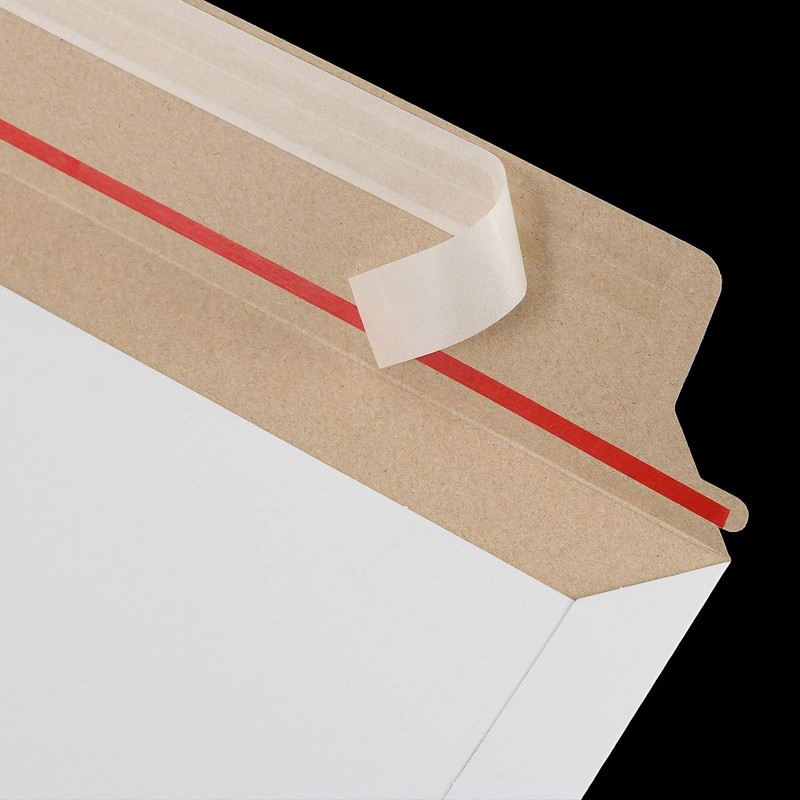 100 Pack 12.7x9 Inch White Rigid Mailers SelfSeal Stay Flat Cardboard gallery