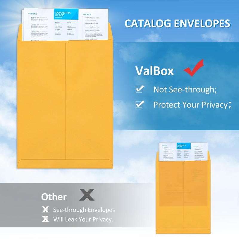 6x9 Self Seal Catalog Security Envelopes 250 Count Small Brown Kraft Envelope... gallery