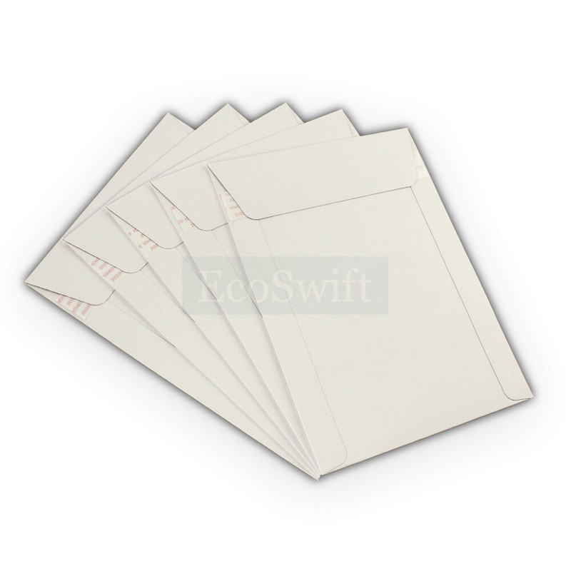 40 - 7 x 9 EcoSwift White CD/DVD Photo Ship Flats Cardboard Envelope Mailers 7x9 gallery