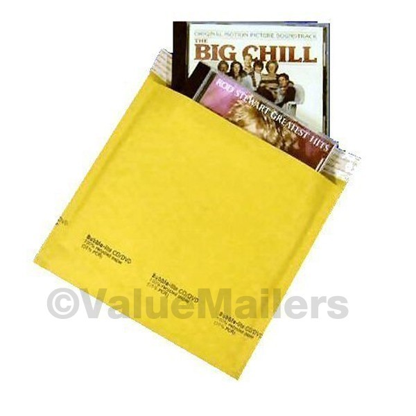 250 #CD 7.25x8 Kraft Bubble Lite Mailers CD ROM Envelopes