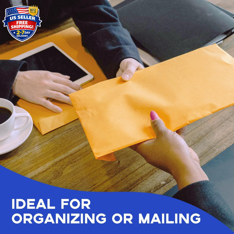 25 Pack 9X12 Manilla Envelopes Self Seal, 100 GSM Brown Kraft Large Envelopes fo gallery