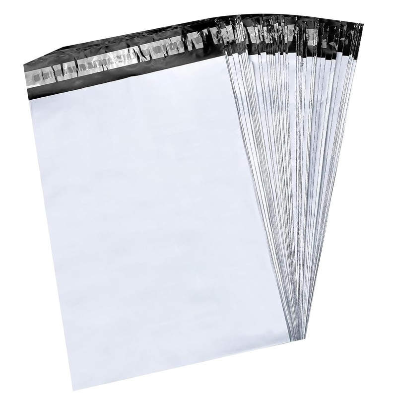 100 PCS 14×17 Inch White Poly Mailer Large Shipping Bag 2.5 Mil Self Sealing