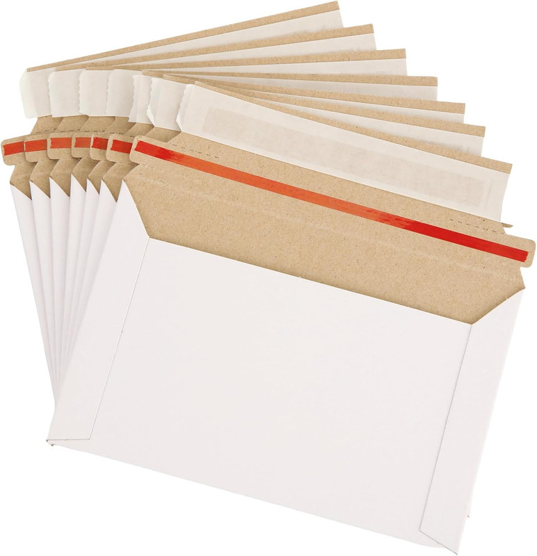 100 Pack 5.9X3.9In Self Seal Cardboard Mailing Envelopes 450 GSM Stay Flat Maile