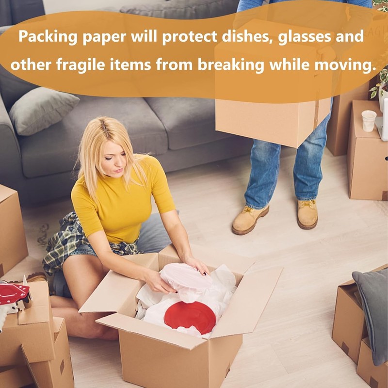 Packing Paper for Moving, Newsprint 50sheets-27.5”x16.5”, White gallery