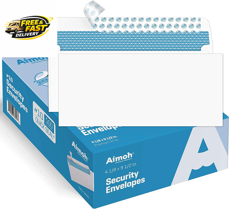 500#10 Security Self Seal Envelopes, Windowless, Premium Security Tint Pattern,