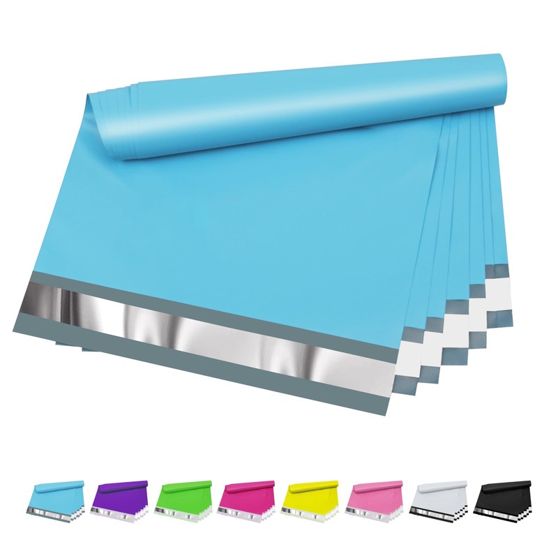 Poly Mailers 9×12 inch 100 Pcs Blue Plastic Mailing Envelopes with 2.4mil Thi…