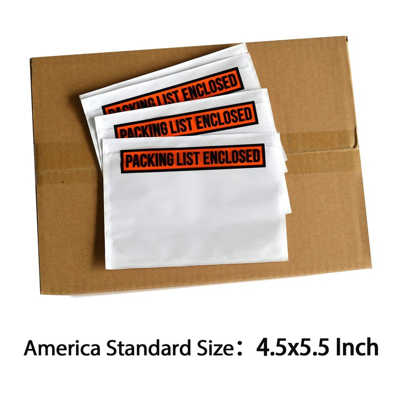 1000 PCS 4.5"x 5.5" Clear Self-Adhesive Packing List One Size, White gallery